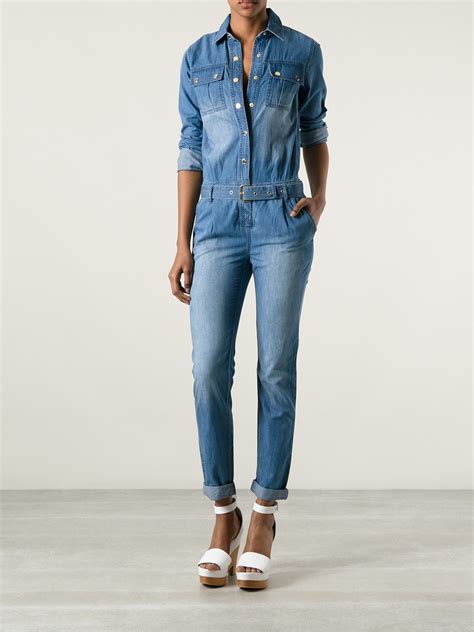 michael kors jumpsuit women's|Michael Kors denim jumpsuit.